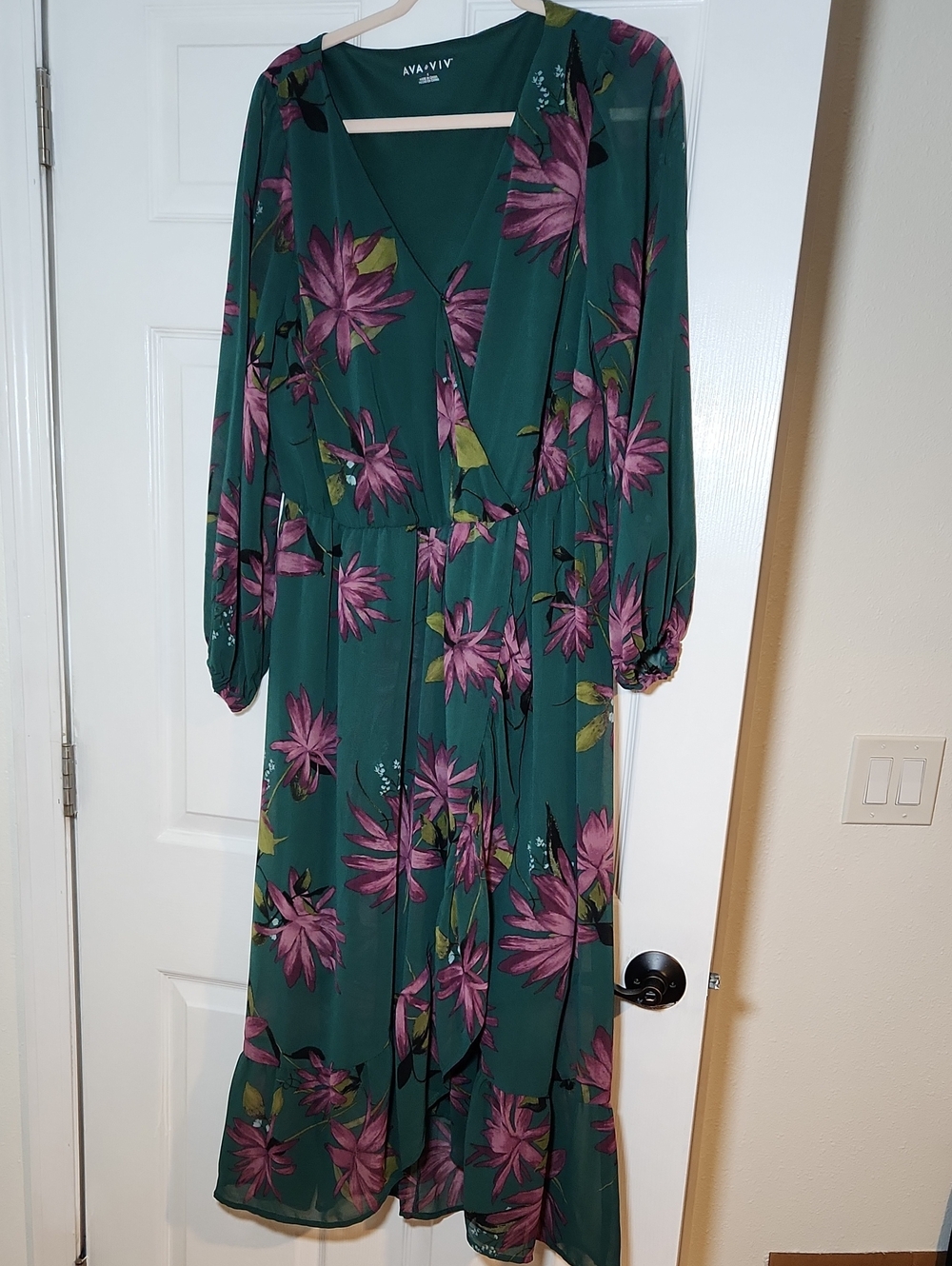 Ava & Viv Green Floral  Dress